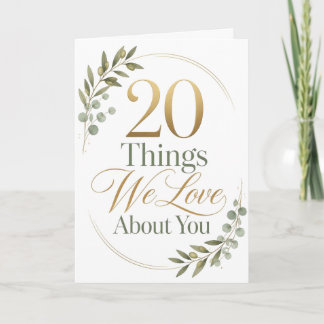 Tarjeta Personalized 20 Things We Love About You Gift