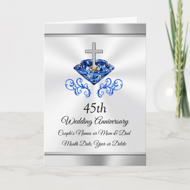 Tarjeta Personalized 45th Wedding Anniversary Cards (Anverso)