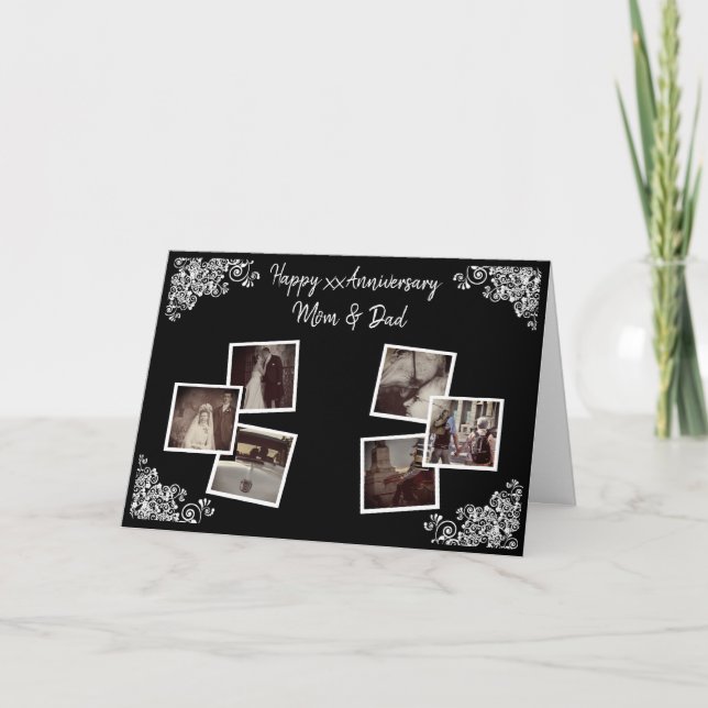 Tarjeta Personalized Anniversary Photo Card (Anverso)