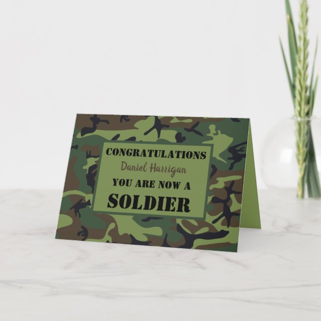Tarjeta Personalized Army Passing Out (Anverso)
