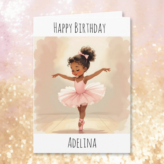Tarjeta Personalized Ballerina Birthday + Coloring Page (Subido por el creador)
