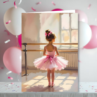 Tarjeta Personalized Ballet Birthday + Coloring Page