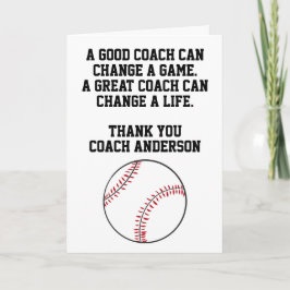 Tarjeta Personalized Baseball Coach From Team Players