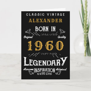 Tarjeta Personalized Birthday 1960 Add Your Name Legendary