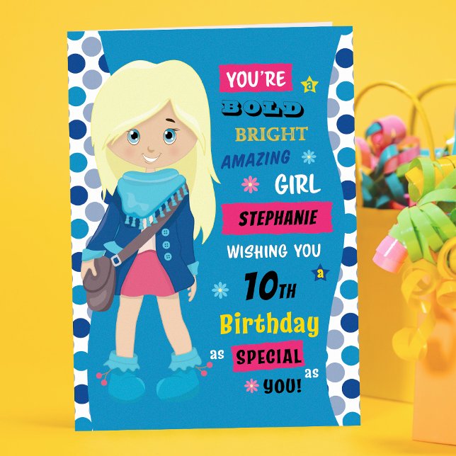 Tarjeta Personalized Birthday - Blonde Girl (Subido por el creador)