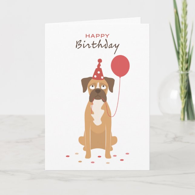 Tarjeta Personalized Boxer Birthday Card, boxer lover card (Anverso)