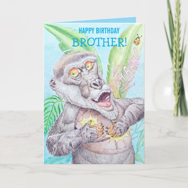 Tarjeta Personalized Brother's Birthday Greeting Card  (Anverso)