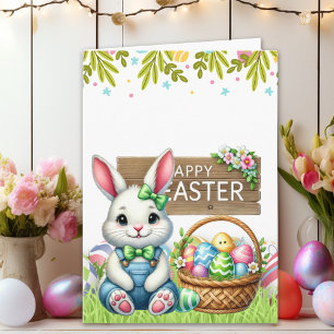 Tarjeta Personalized Bunny-Themed Easter Card 
