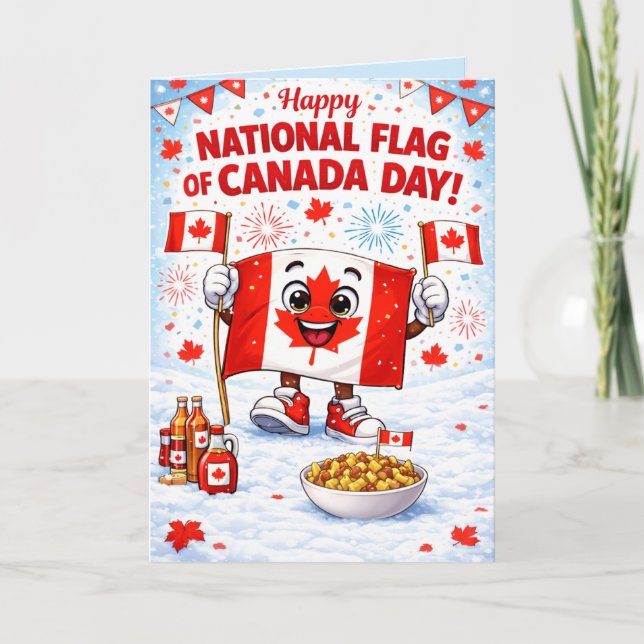 Tarjeta Personalized Canada Flag Day Greeting Card  (Anverso)