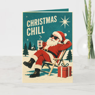 Tarjeta Personalized Christmas Chill Santa Retro Christmas