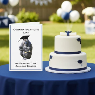 Tarjeta Personalized Congratulations Degree Funny Gorilla