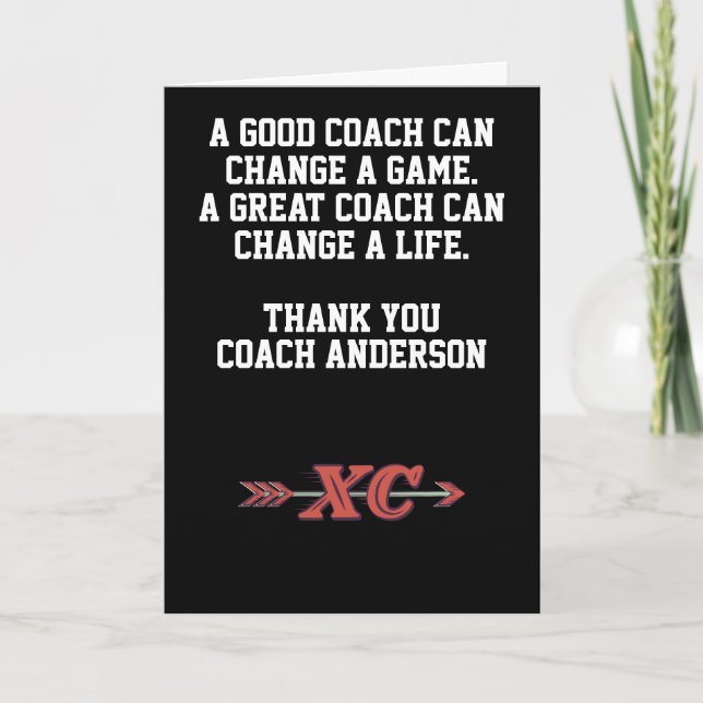 Tarjeta Personalized Cross Country Coach From Team XC (Anverso)