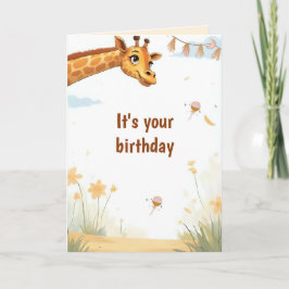 Tarjeta Personalized Cute Giraffe Birthday Card