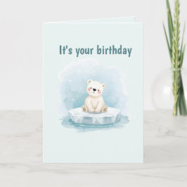 Tarjeta Personalized Cute Polar Bear Birthday Card