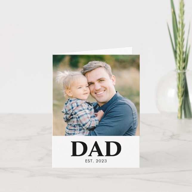 Tarjeta Personalized Dad Established Photo Fathers Day (Anverso)