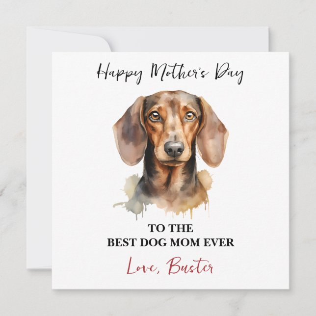 Tarjeta Personalized Dog Name – Happy Mother’s Day  (Anverso)