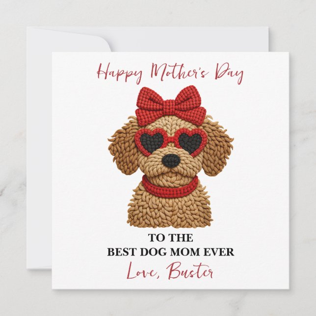 Tarjeta Personalized Dog Name – Happy Mother’s Day  (Anverso)