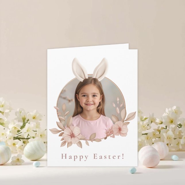 Tarjeta Personalized Easter Bunny Photo Greeting Card (Subido por el creador)