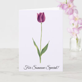 Tarjeta Personalized Elegant Purple Tulip