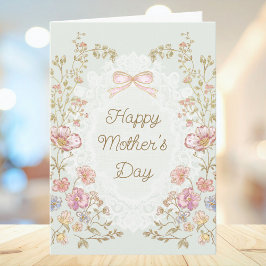 Tarjeta Personalized Elegant Vintage Floral Mother’s Day