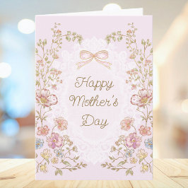 Tarjeta Personalized Elegant Vintage Floral Mother’s Day