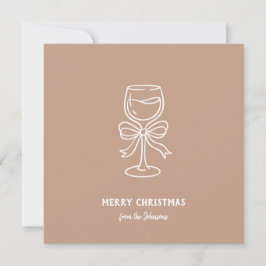 Tarjeta Personalized Family Name Merry Christmas Drink
