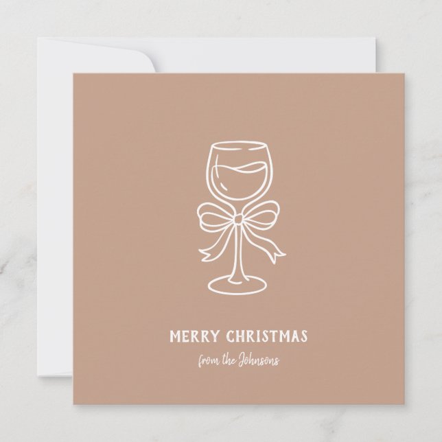 Tarjeta Personalized Family Name Merry Christmas Drink (Anverso)