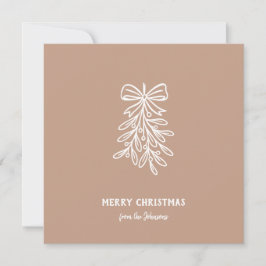 Tarjeta Personalized Family Name Merry Christmas Mistletoe