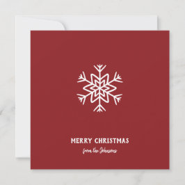 Tarjeta Personalized Family Name Merry Christmas Snowflake