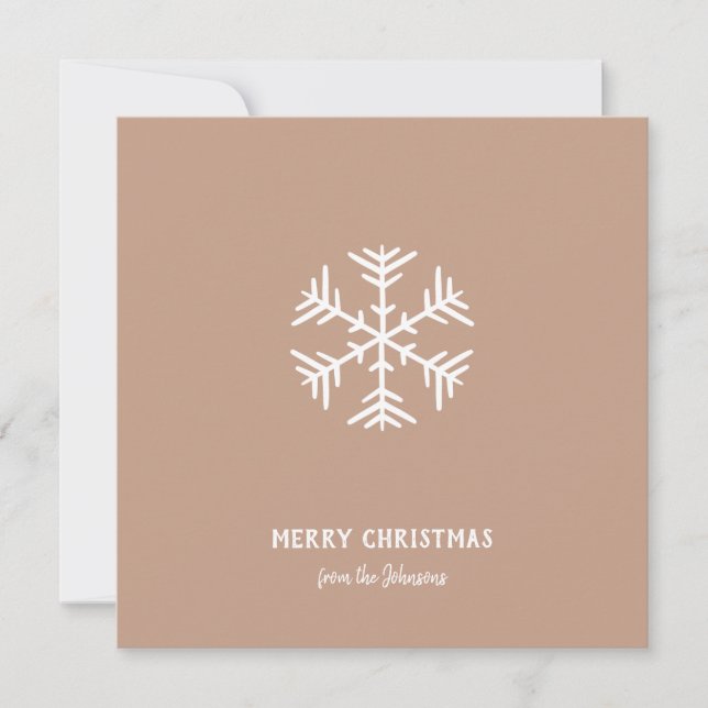 Tarjeta Personalized Family Name Merry Christmas Snowflake (Anverso)