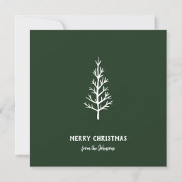 Tarjeta Personalized Family Name Merry Christmas Tree
