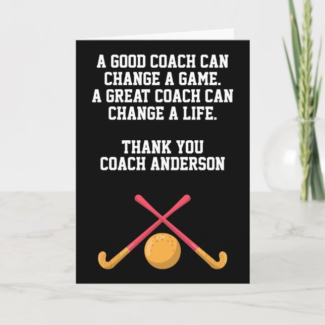 Tarjeta Personalized Field Hockey Coach From Team Players (Anverso)