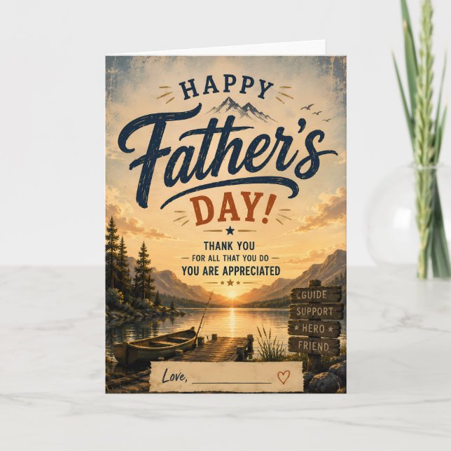 Tarjeta Personalized Fishing Dad Greeting Card (Anverso)