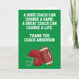 Tarjeta Personalized Football Coach Card From Team Players