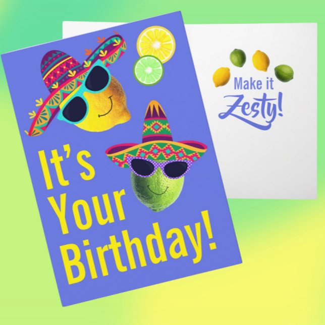 Tarjeta Personalized Funny Lemon Lime  (Cute, fun and silly. 
Personalize it!)