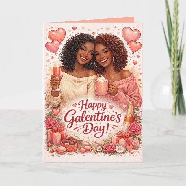 Tarjeta Personalized Galentine's Day Greeting Card (Anverso)