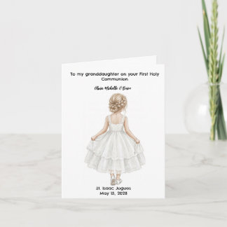 Tarjeta Personalized Girls First Holy Communion Card