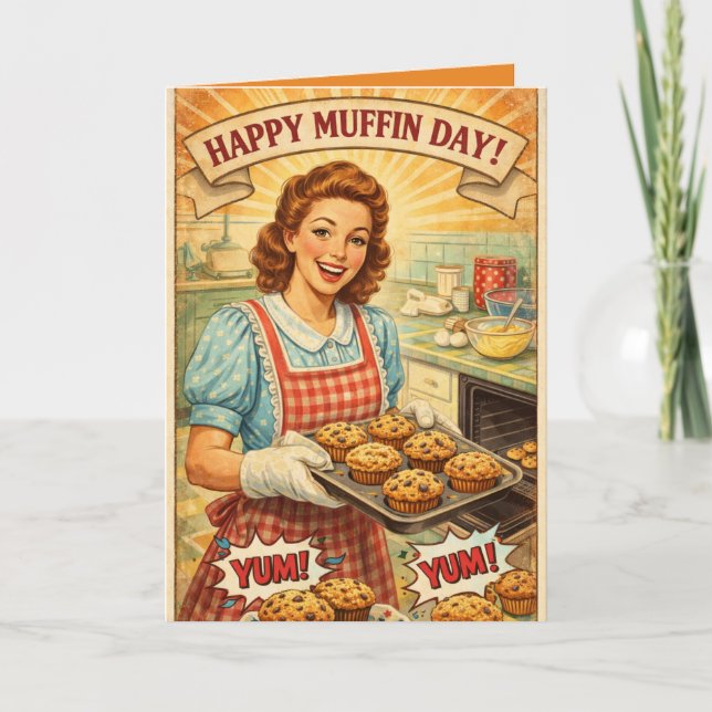 Tarjeta Personalized Happy Muffin Day Greeting Card (Anverso)