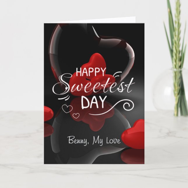 Tarjeta Personalized Happy Sweetest Day with Message  (Anverso)