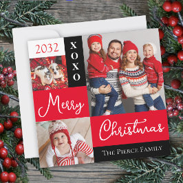 Tarjeta Personalized Holiday Photo Collage