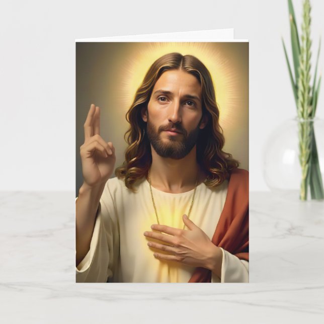 Tarjeta Personalized Jesus 2 Christmas Card (Anverso)