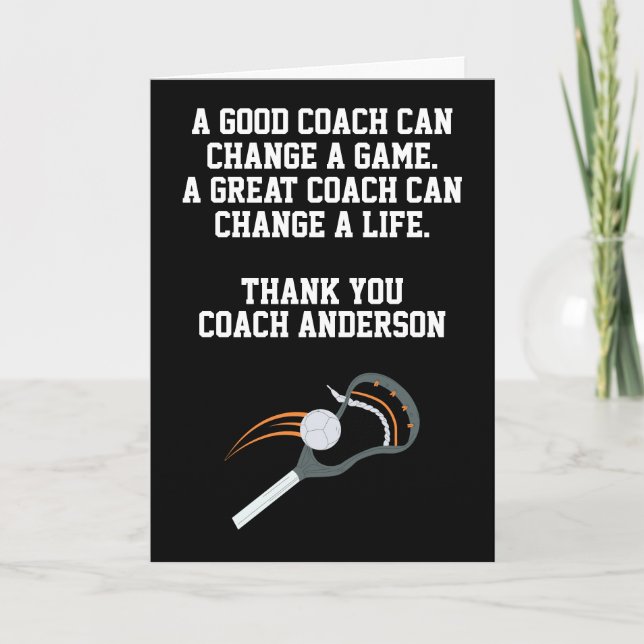 Tarjeta Personalized Lacrosse Coach From Team Players (Anverso)