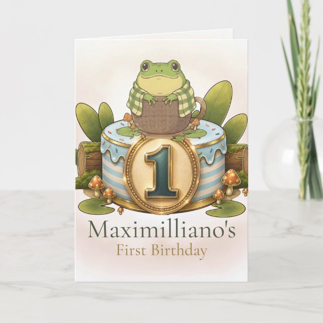 Tarjeta Personalized Meet Zochi 1st Birthday  (Anverso)