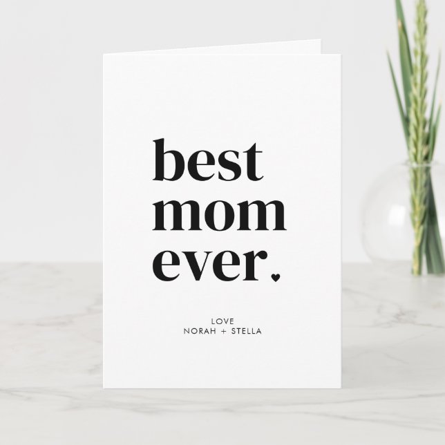 Tarjeta Personalized Modern Best Mom Ever  (Anverso)