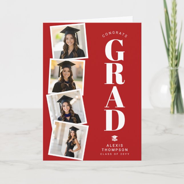 Tarjeta Personalized Modern School College Graduation  (Anverso)