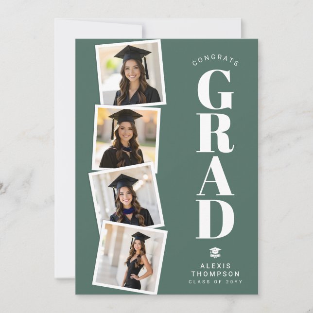 Tarjeta Personalized Modern School College Graduation  (Anverso)