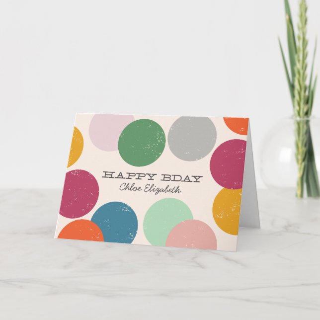 Tarjeta Personalized Name | Birthday Confetti (Anverso)
