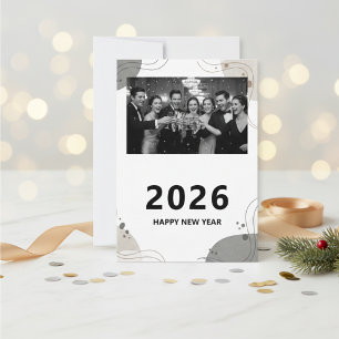 Tarjeta Personalized New Year Card 2026, Elegant New Year 