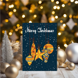 Tarjeta Personalized Orange Ornaments Christmas Card