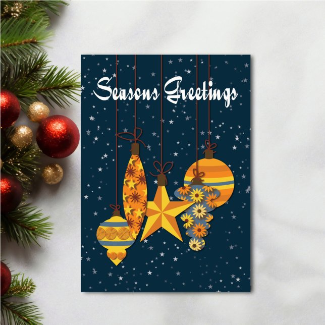 Tarjeta Personalized Orange Ornaments Greeting Card (Personalize your holiday wishes, by adding a custom message.)